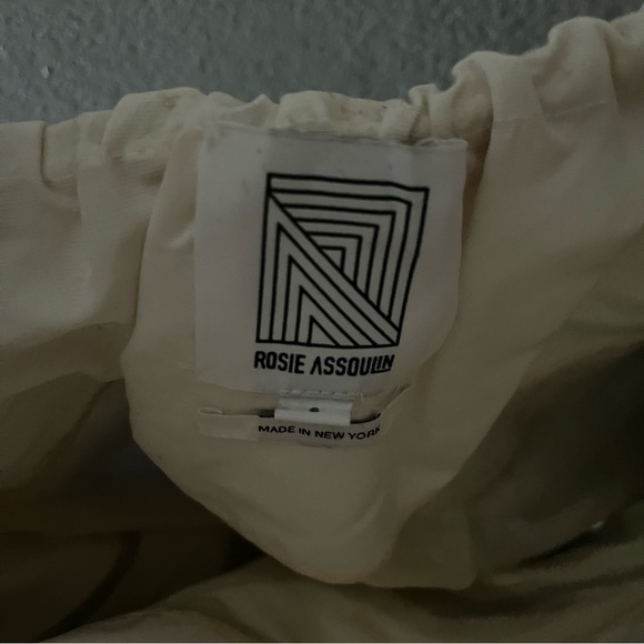 ROSIE ASSOULIN sz S Off Shoulder Balloon Sleeve Top Off White Black Stripe - Picture 4 of 16